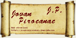 Jovan Piroćanac vizit kartica